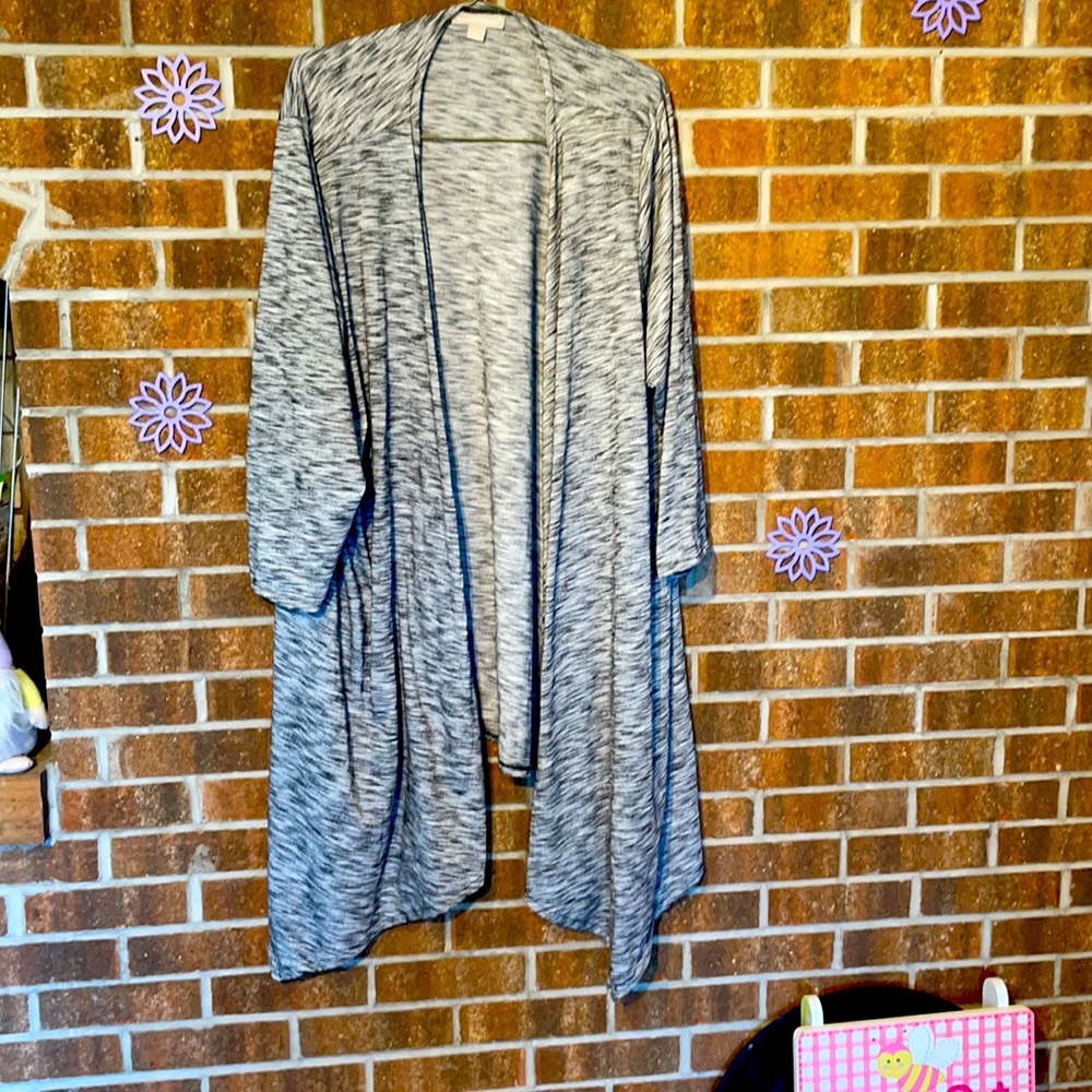Open-Front Marled Grey Duster